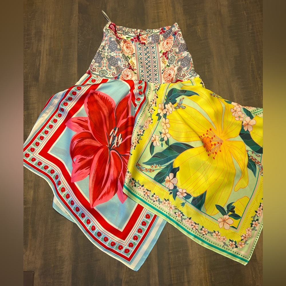 NWT Farm Rio handkerchief skirt